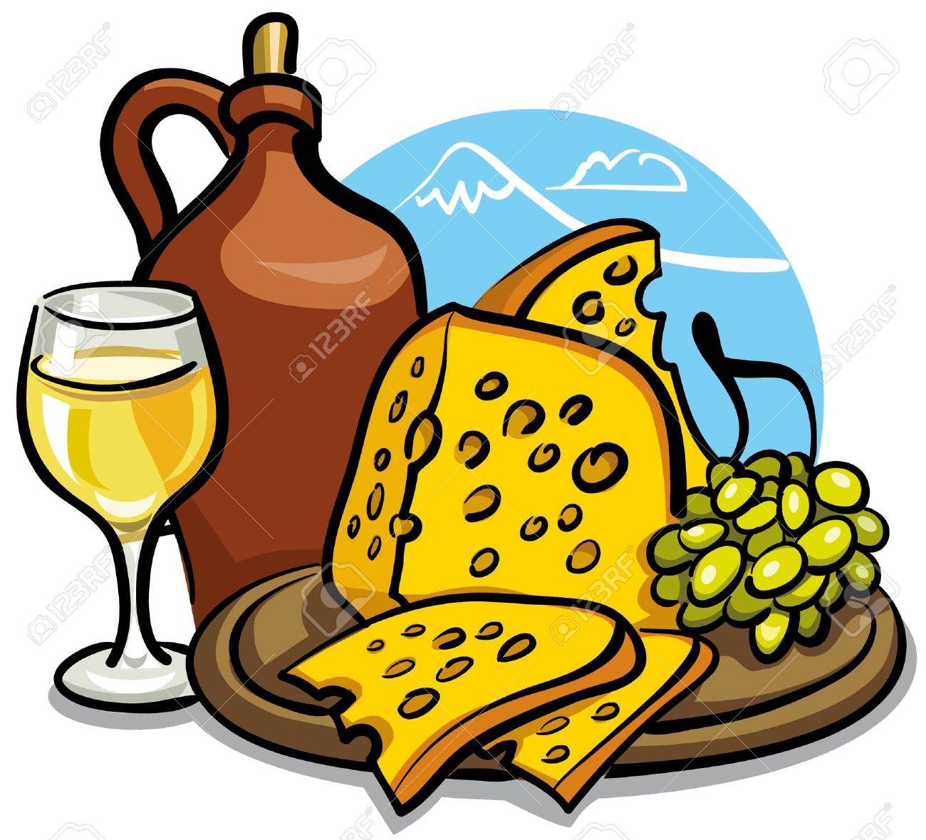 Wine And Cheese Clipart | Free download on ClipArtMag