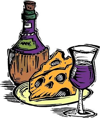 338x400 Wine And Cheese Clipart