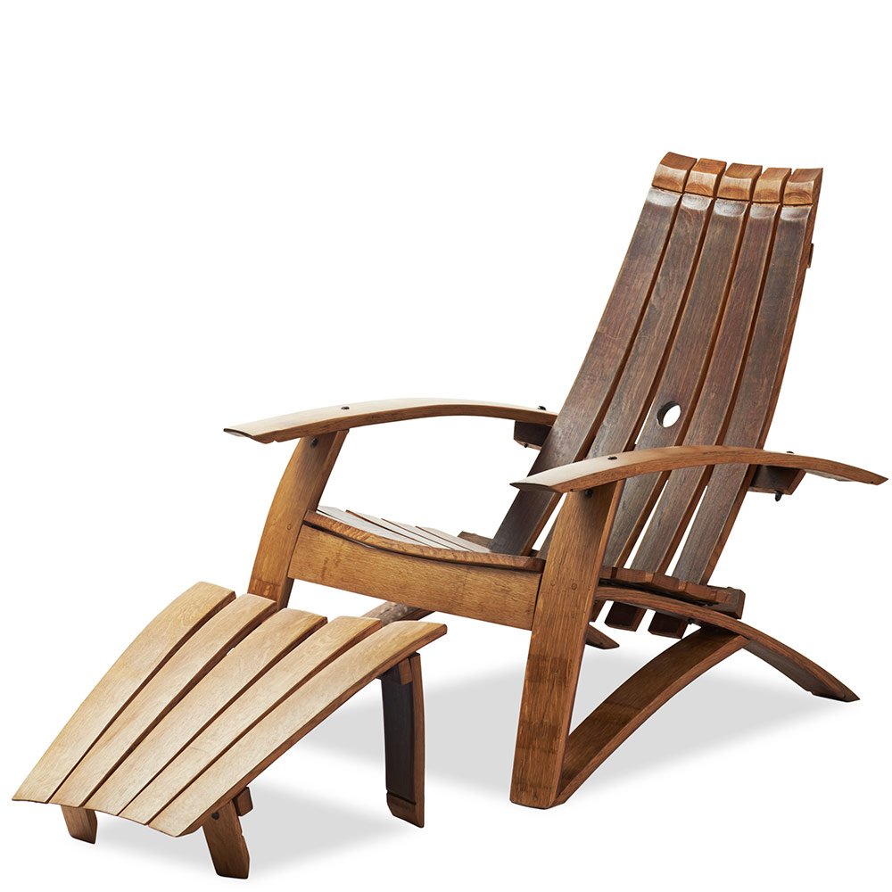 1000x1000 Wine Barrel Adirondack Chair And Footstool Vivaterra