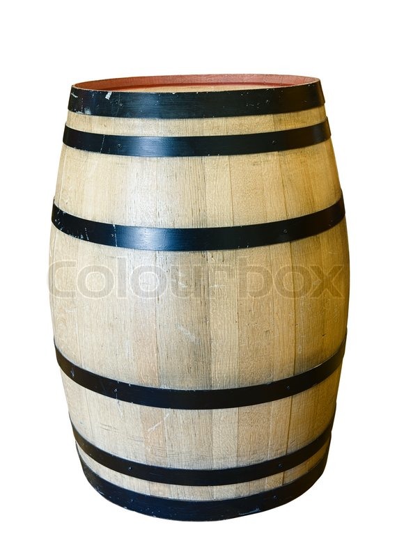 570x800 Wooden Oak Wine Barrel Isolated On White Background Stock Photo
