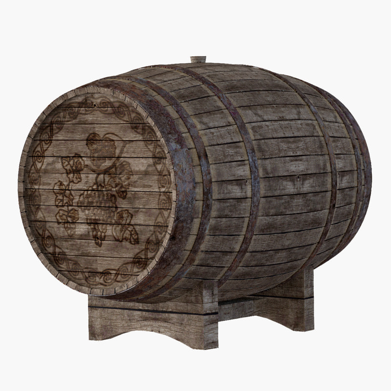 800x800 Old Wine Barrel Model