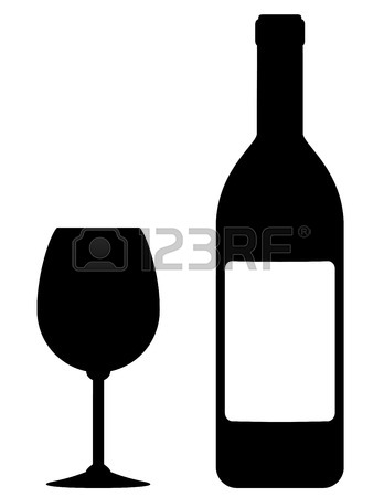348x450 Wine Bottle With Blank Label And Glass On White Background Royalty