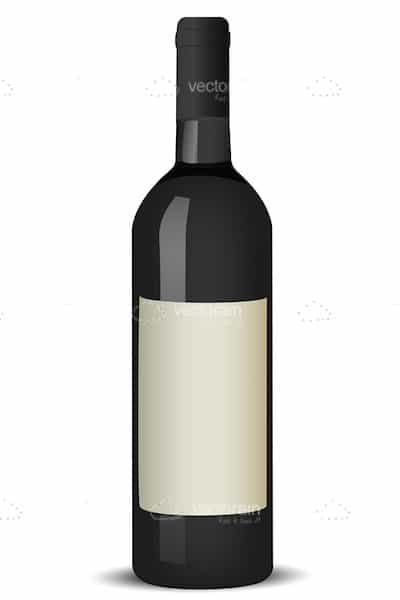 400x600 Black Wine Bottle With Blank White Label