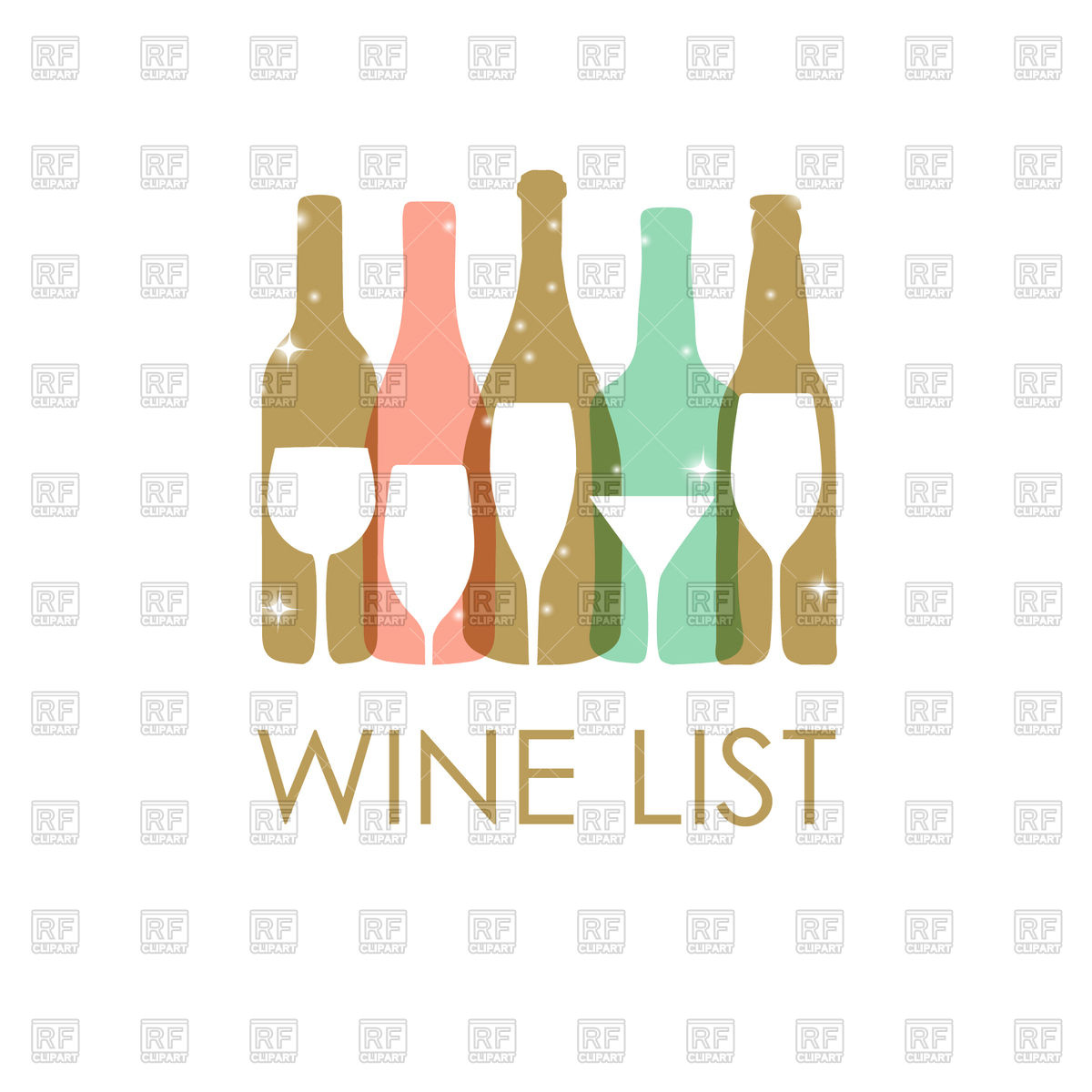1200x1200 Wine Bottles And Glasses In Pastel Colors Royalty Free Vector Clip