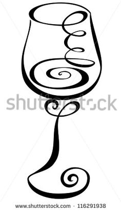 236x410 Stylized Black And White Wine Glass Stock Vector White Wine