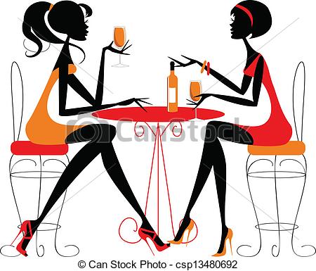 450x385 Women And Wine Clipart