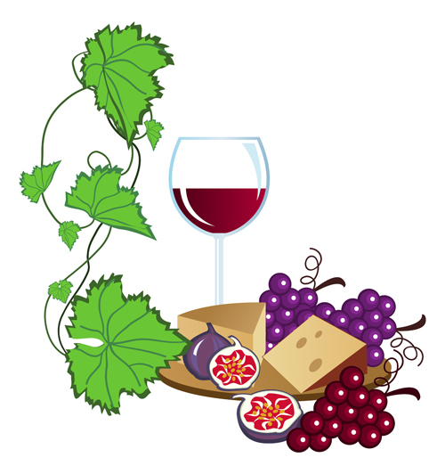 500x532 Realistic Grapes And Wine Design Vector 01