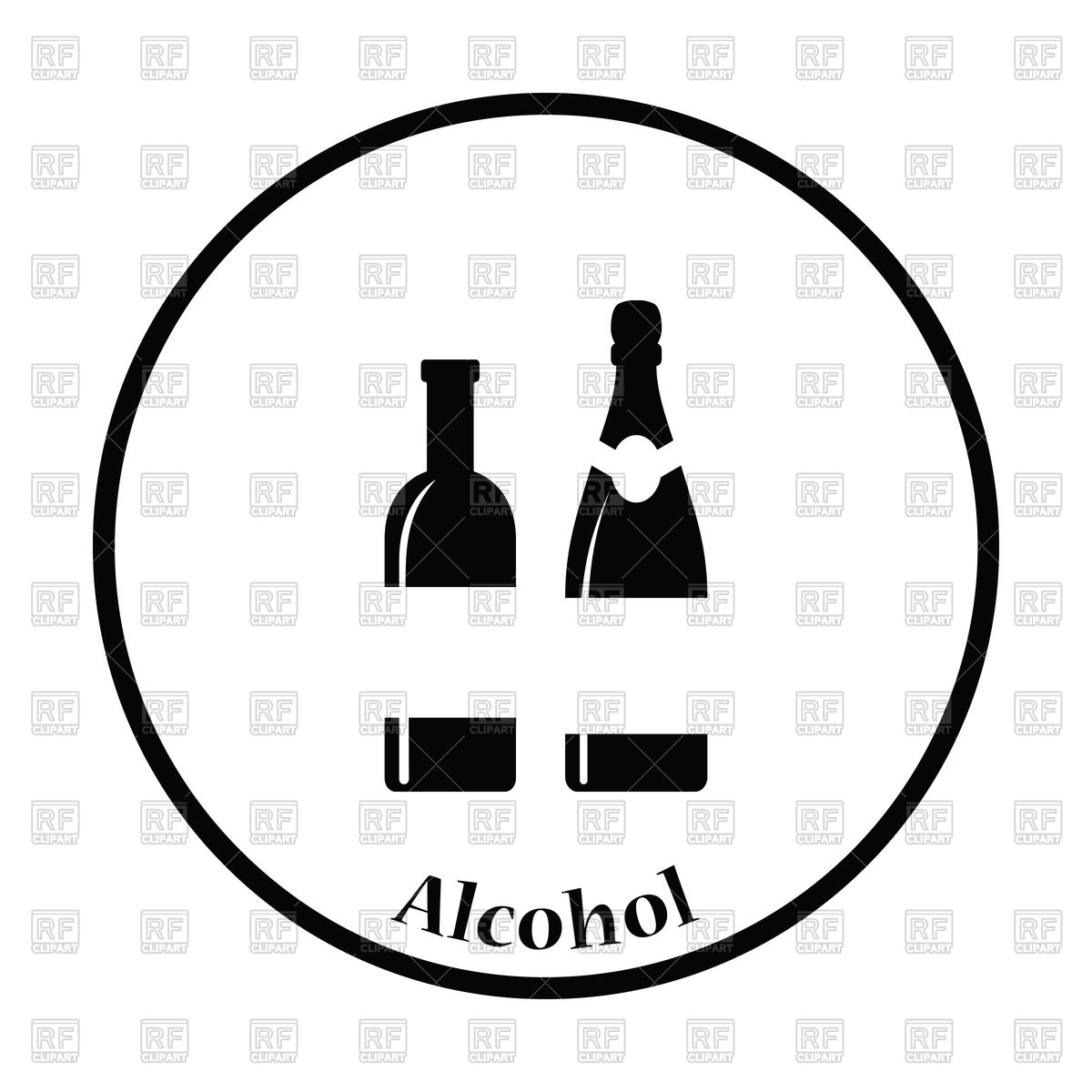 1200x1200 Wine And Champagne Bottles Icon Royalty Free Vector Clip Art Image