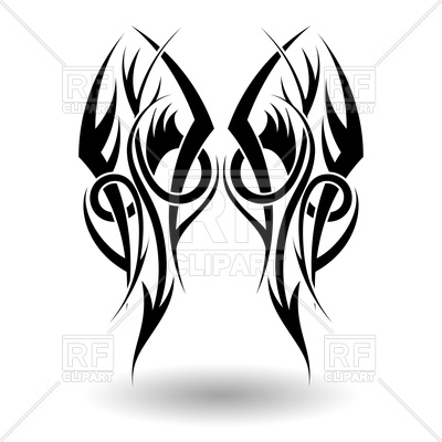 400x400 Tribal Tattoo In Wings Shape Royalty Free Vector Clip Art Image