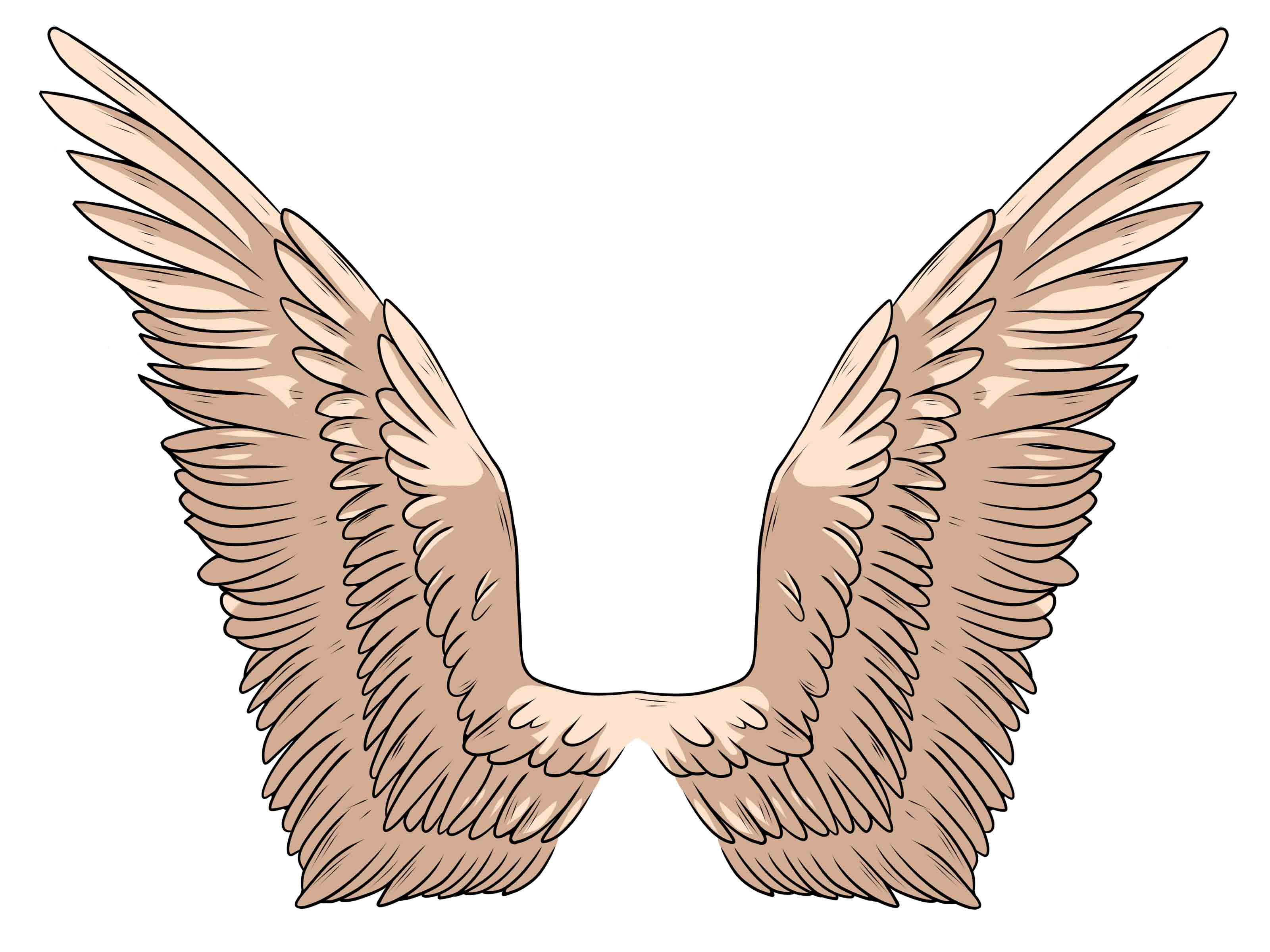 3200x2400 Easy To Draw Angel Wings Simple Angel Wings Drawing Free