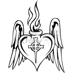 300x300 Royalty Free Christian Religion Heart Wings 098 386032 Vector Clip
