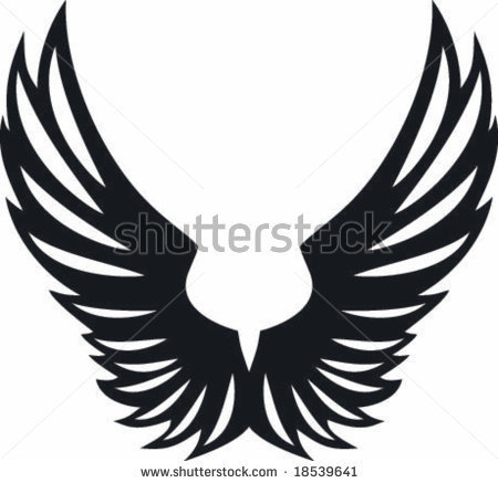 450x437 Vectorial Big Spread Eagle Two Wings Design By Queen Soft, Via