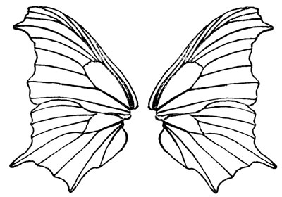 400x280 Butterfly Wings Black And White Clipart