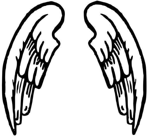596x552 Young Man Angel Wings Clipart Black And White