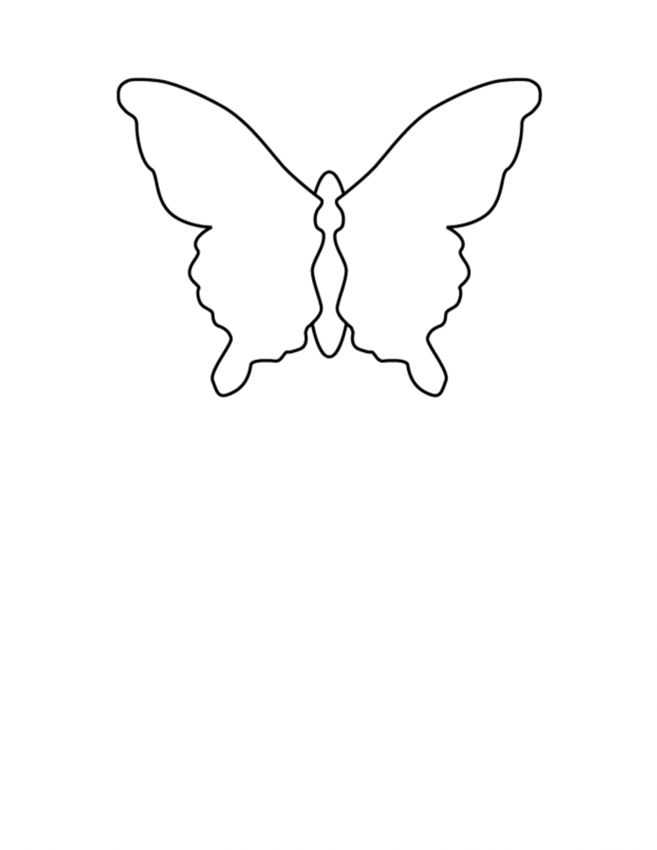 728x942 Blank Printable Butterfly Thank You Cards Outline Animal Of Simple