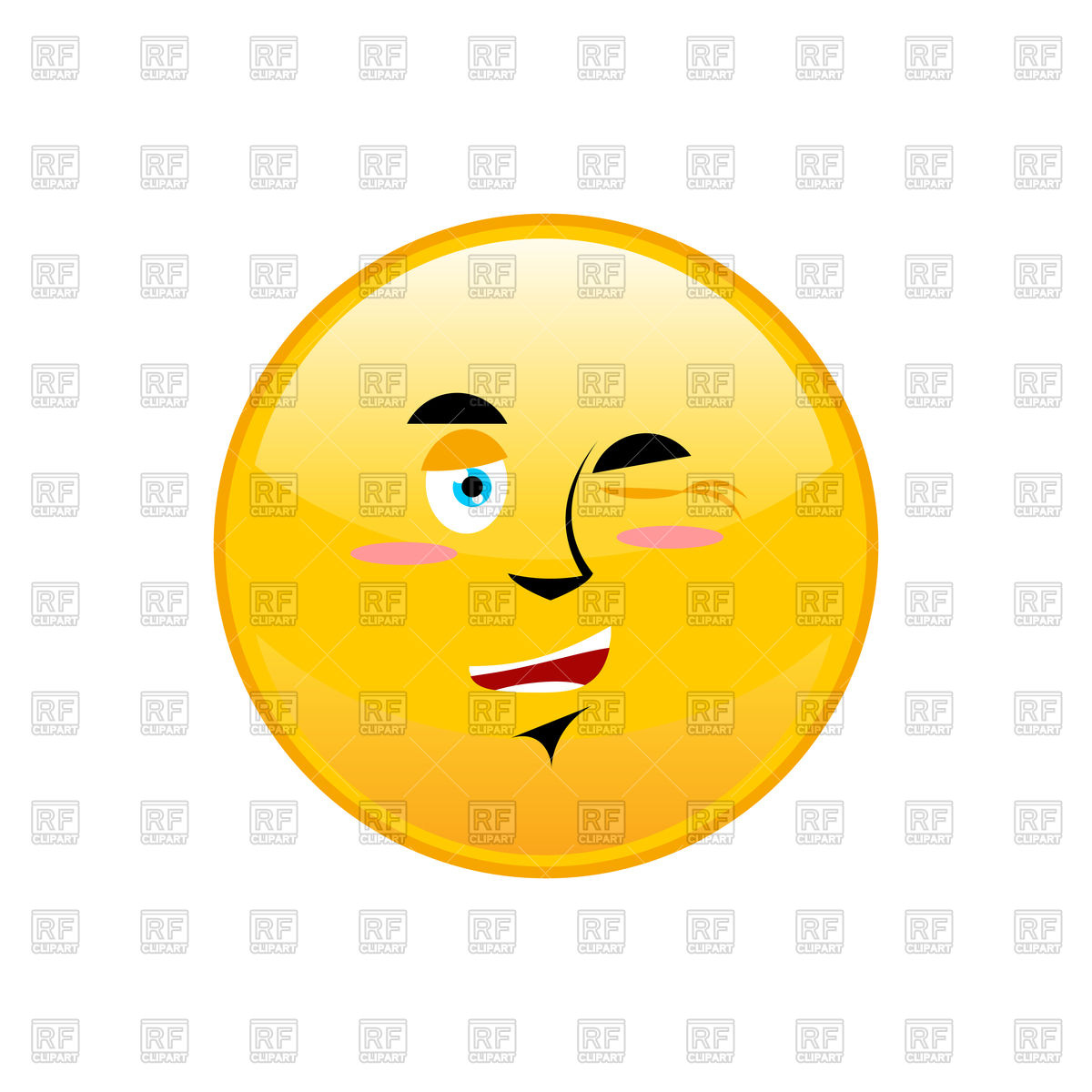 1200x1200 Smiley Wink On White Background Royalty Free Vector Clip Art Image