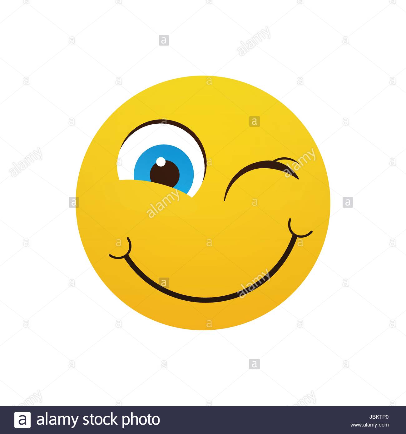 1300x1390 Yellow Smiling Cartoon Face Winking Positive People Emotion Icon