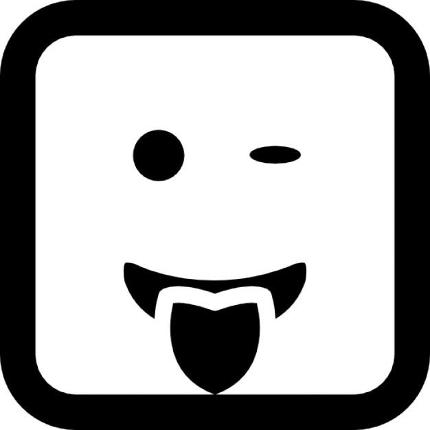 626x626 Winking Emoticon Face With Stuck Out Tongue Black Symbol Icons