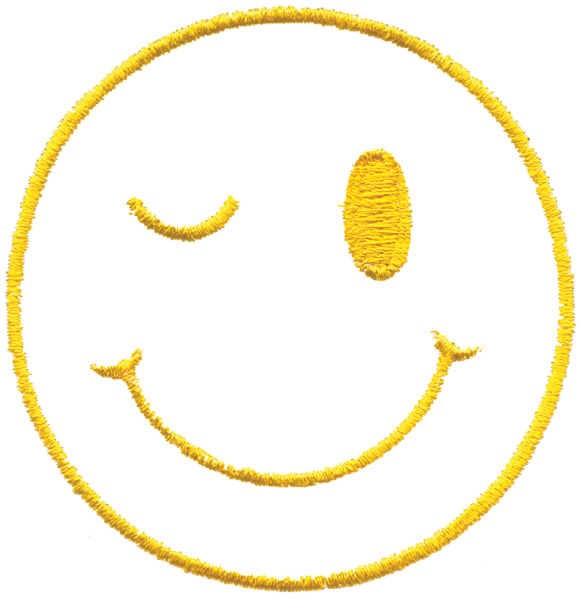 581x600 Winking Smiley Face Embroidery Designs, Machine Embroidery Designs