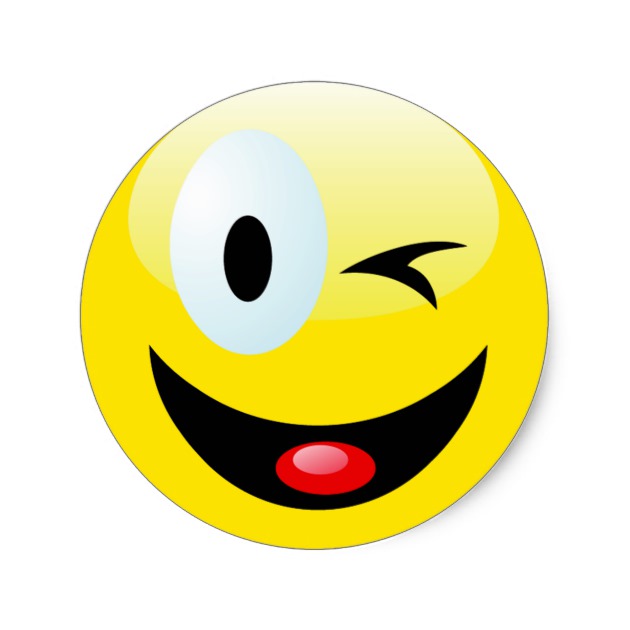630x630 Winking Smiley Face Classic Round Sticker