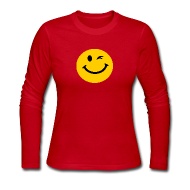190x190 Winking Smiley Face Long Sleeve Shirt Spreadshirt
