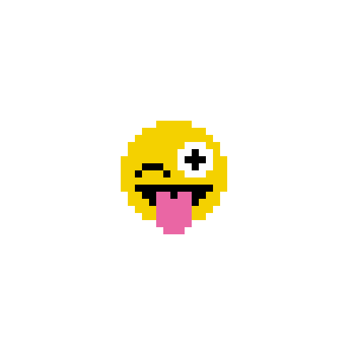 500x500 Wink, Smiley, Pixel Art, Smiley Face A Serious Gif