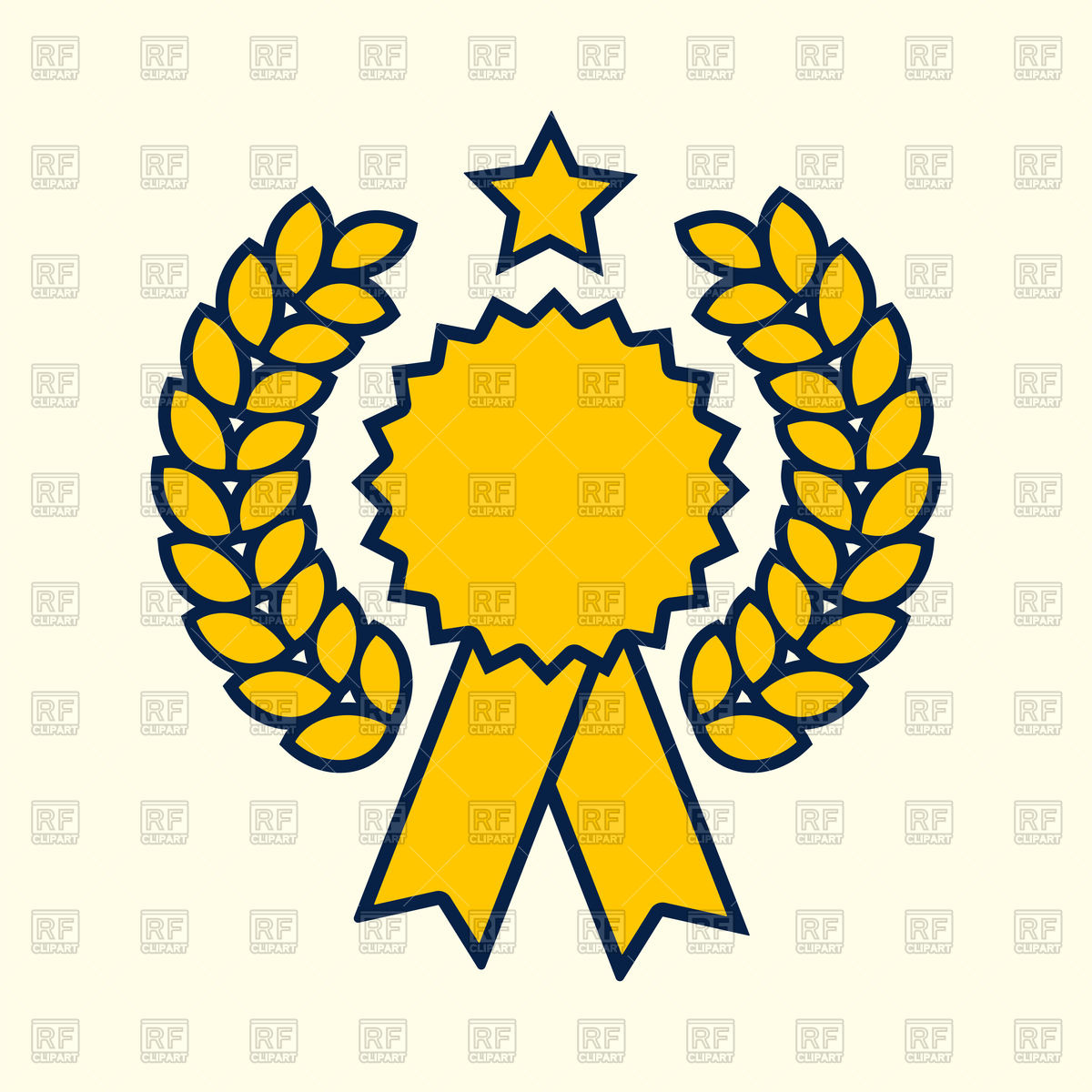 1200x1200 Winner Yellow Badge, Success Rosette On White Background Royalty