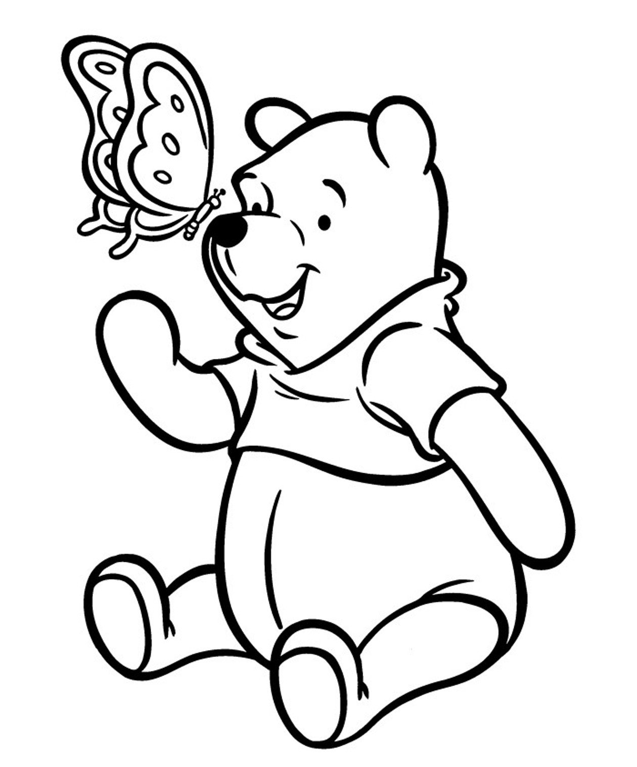 1260x1517 Butterfly And Winnie The Pooh Coloring Pages Cartoon Coloring
