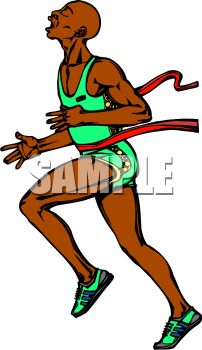 202x350 Track And Field Event African American Runner Winning The Race