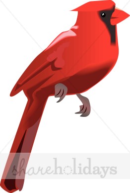 262x388 Winter Cardinal Winter Wildlife Clipart