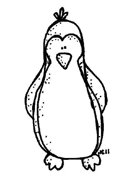 417x585 Winter Penguin Clipart Black And White