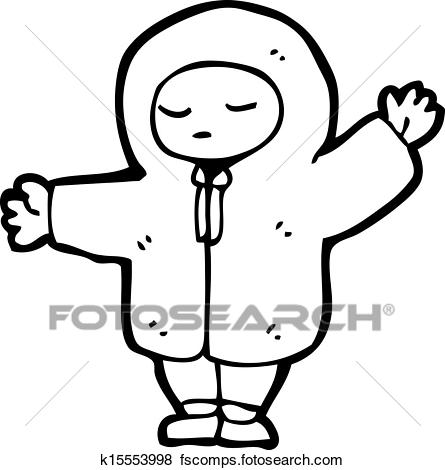 445x470 Clip Art Of Cartoon Boy In Winter Coat K15553998