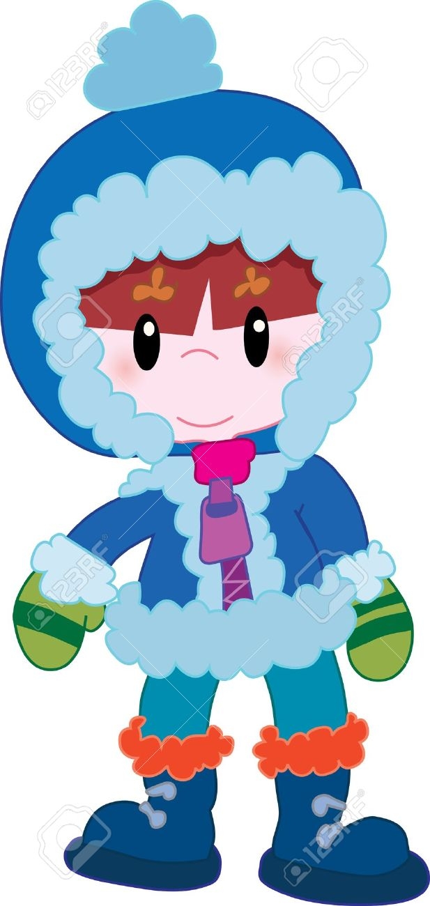 617x1300 Boy Putting Coat On Clipart