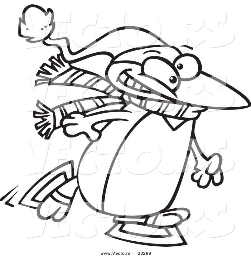 805x821 Coloring Pages Boys Cartoon Vector Of Cartoon Winter Penguin Ice