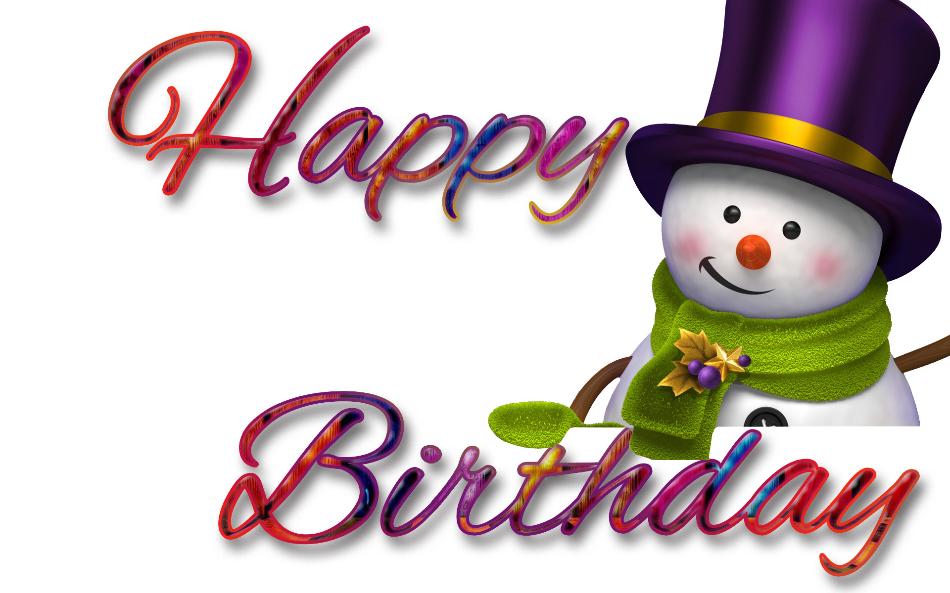 1920x1200 Winter Happy Birthday Clipart