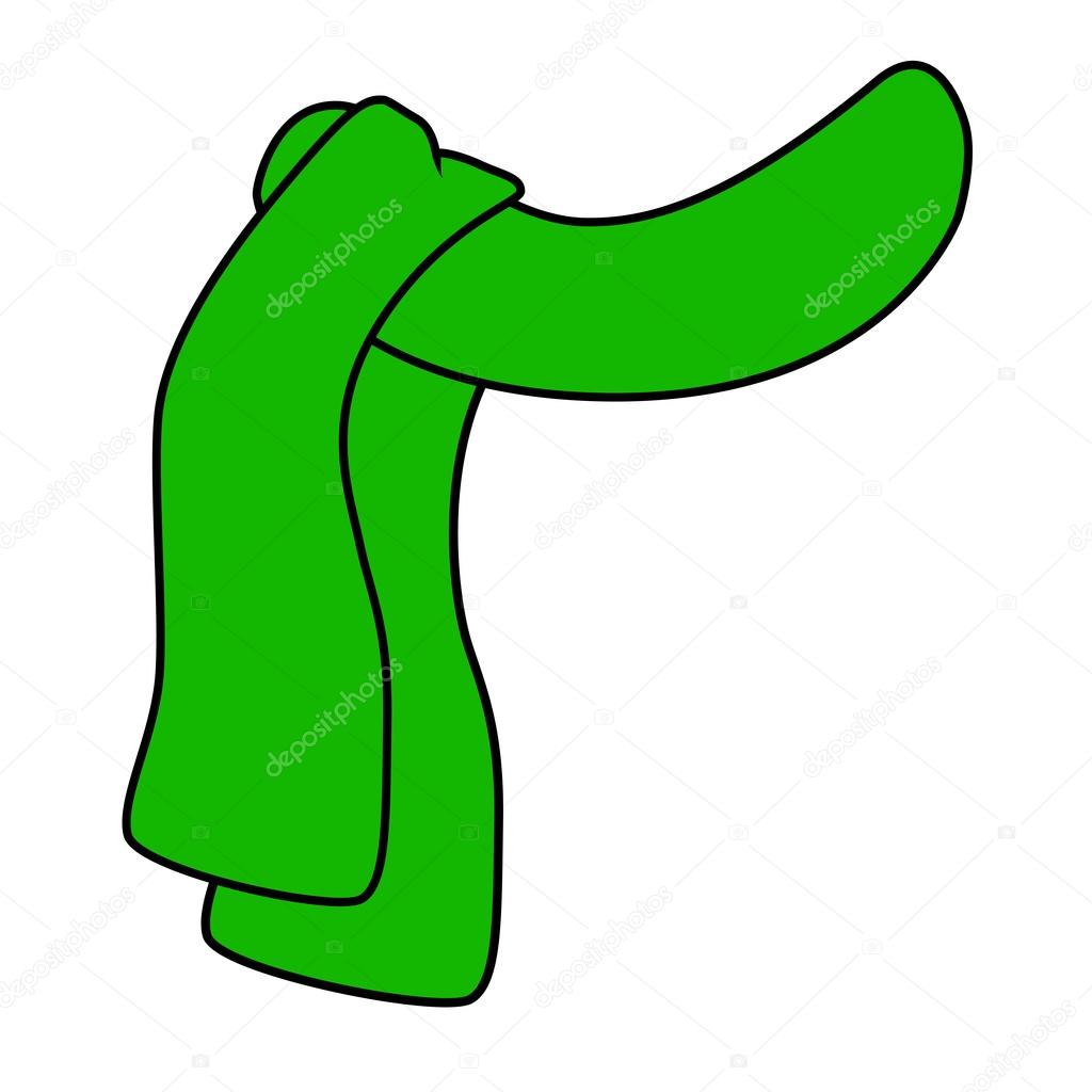 1024x1024 Green Scarf Icon, Winter Wool Symbol, Design. Vector Illustration