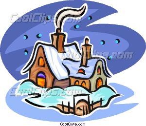 300x258 Winter House Vector Clip Art