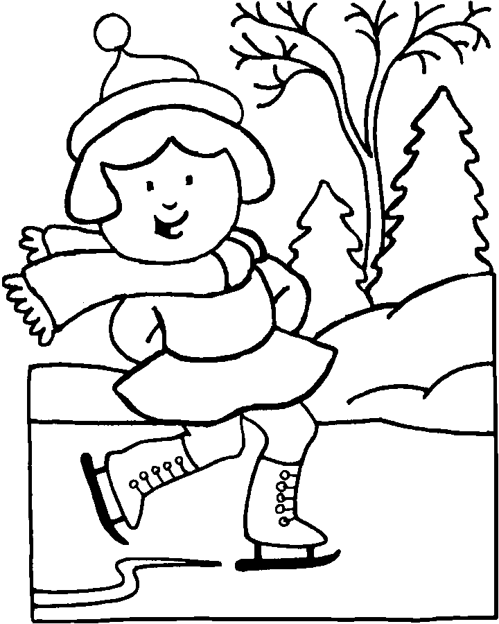 720x900 Skating Preschool Coloring Pages Winter Season Coloring Pages