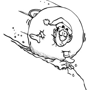 300x300 A Group Of Childrens Playing Sled On Winter Season Coloring Page