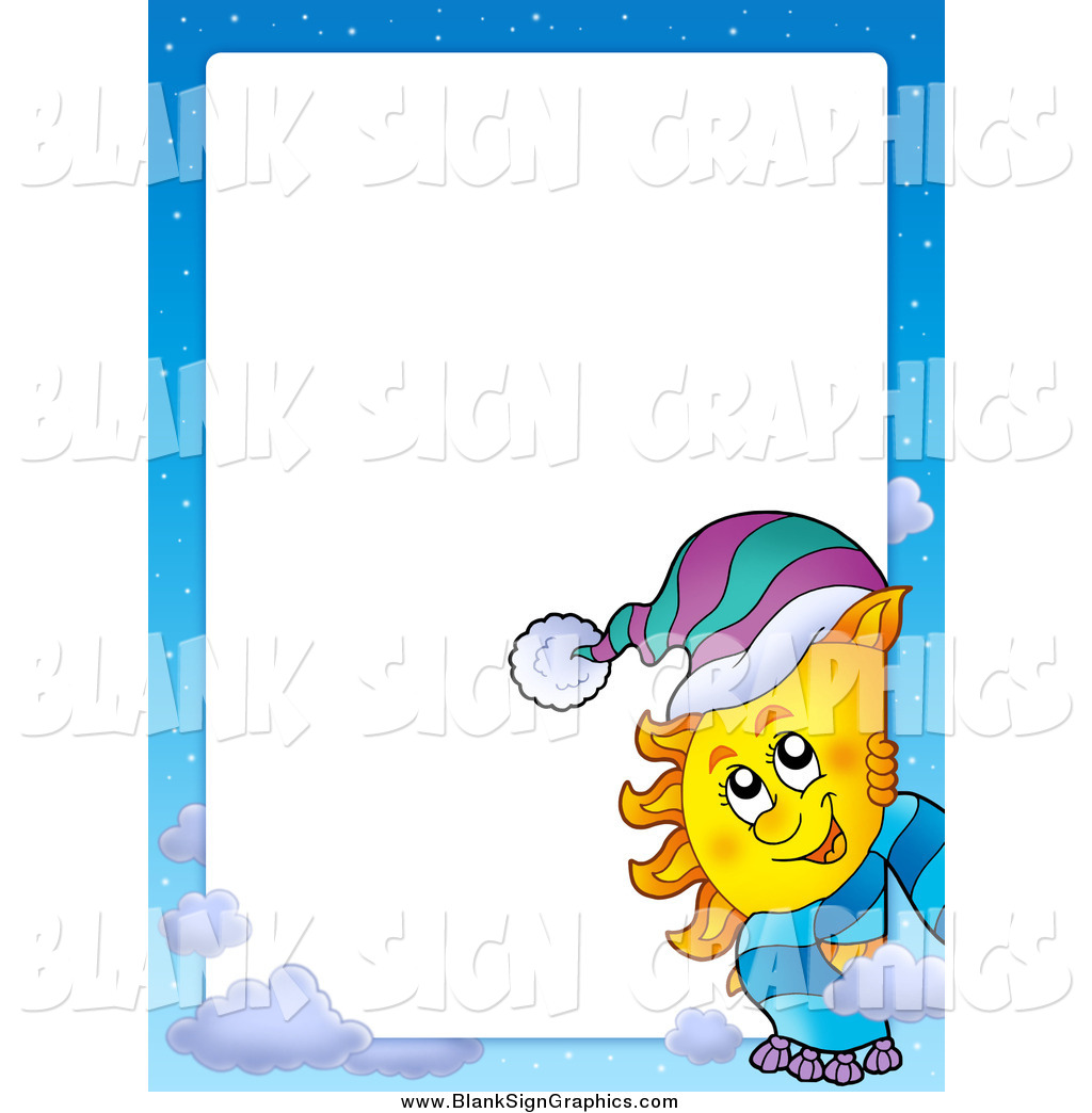 1024x1044 Vector Cartoon Illustration Of A Winter Sun And Sky Border