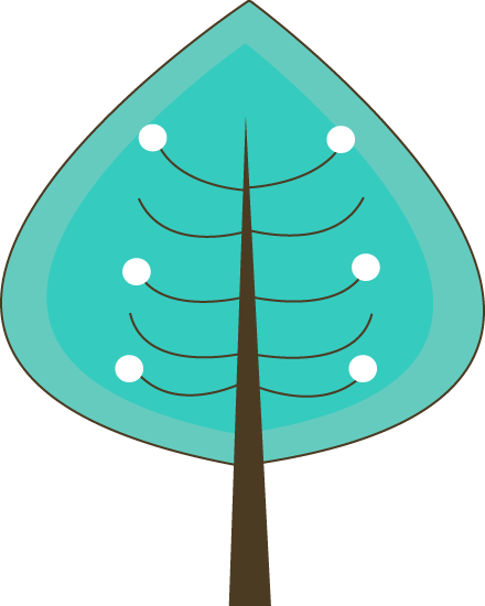 440x550 Teal Winter Tree Clip Art