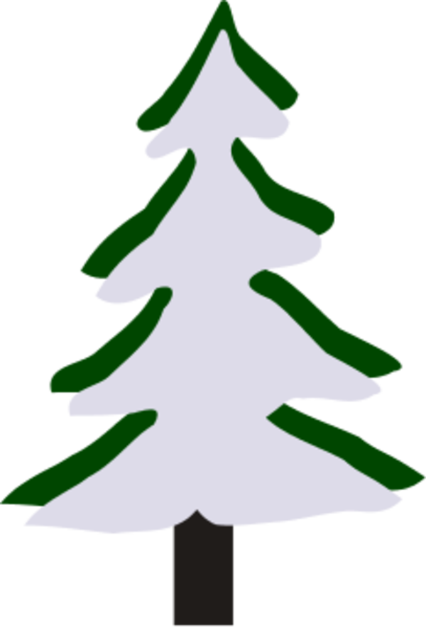 600x884 Winter Pine Trees Clipart
