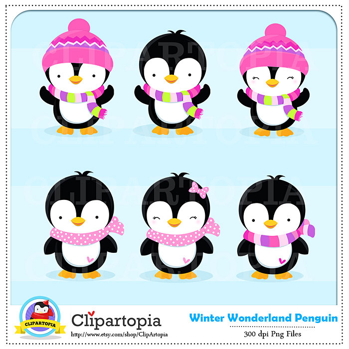 700x700 Penguin Clipart Winter Penguin Wonderland Digital Clipart