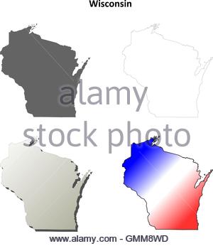 300x346 Vector Wisconsin State 3d Outline Map Stock Vector Art