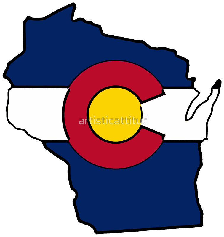 756x800 Wisconsin Outline Colorado Flag Stickers By Artisticattitud