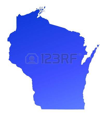 412x450 Wisconsin Map Outline Clipart