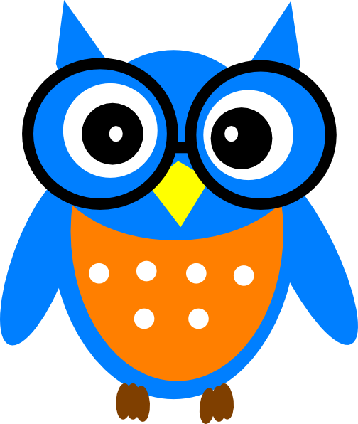 504x596 Blue Wise Owl Clipart
