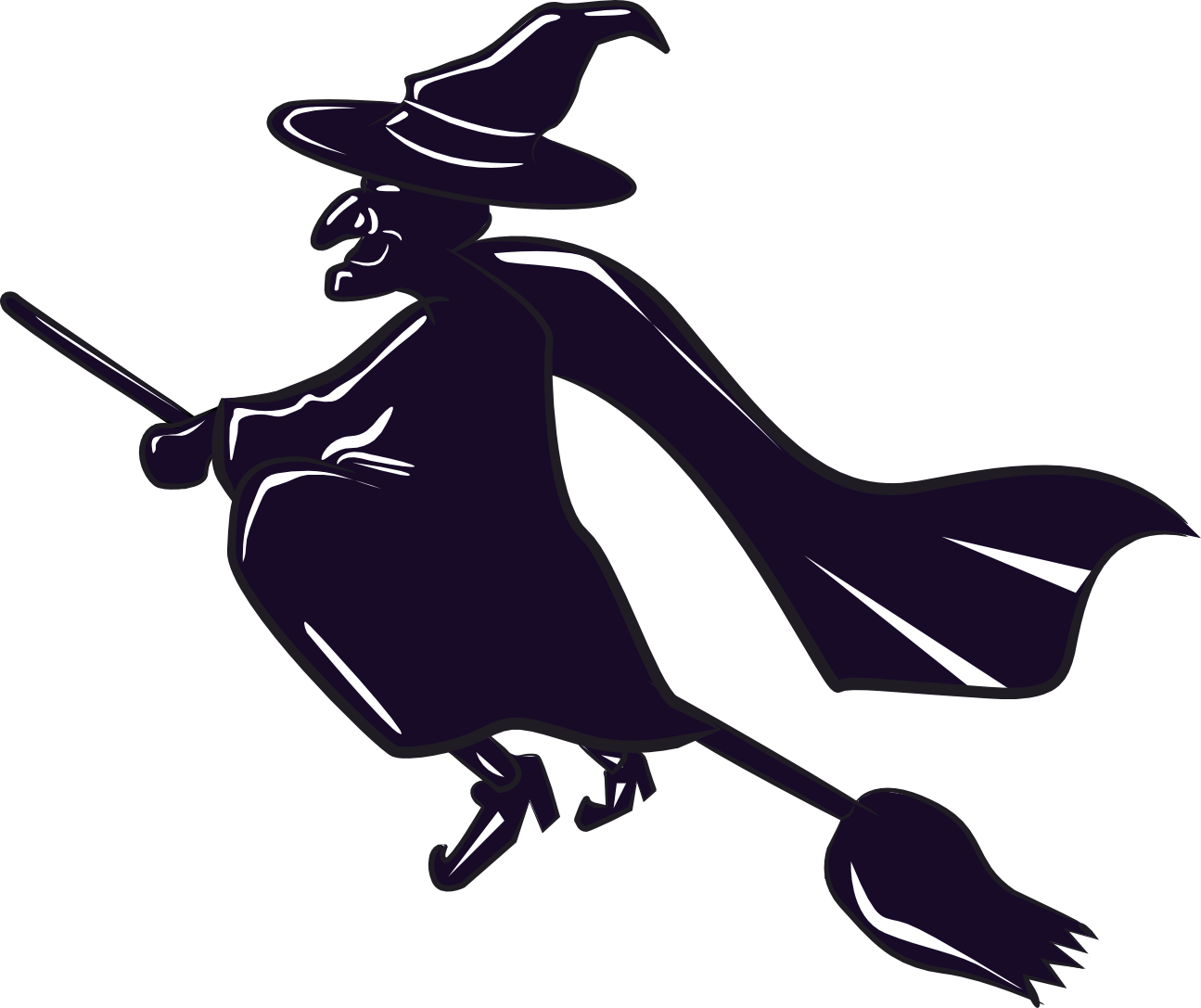 1295x1087 Witch On Broom Clipart Clipart
