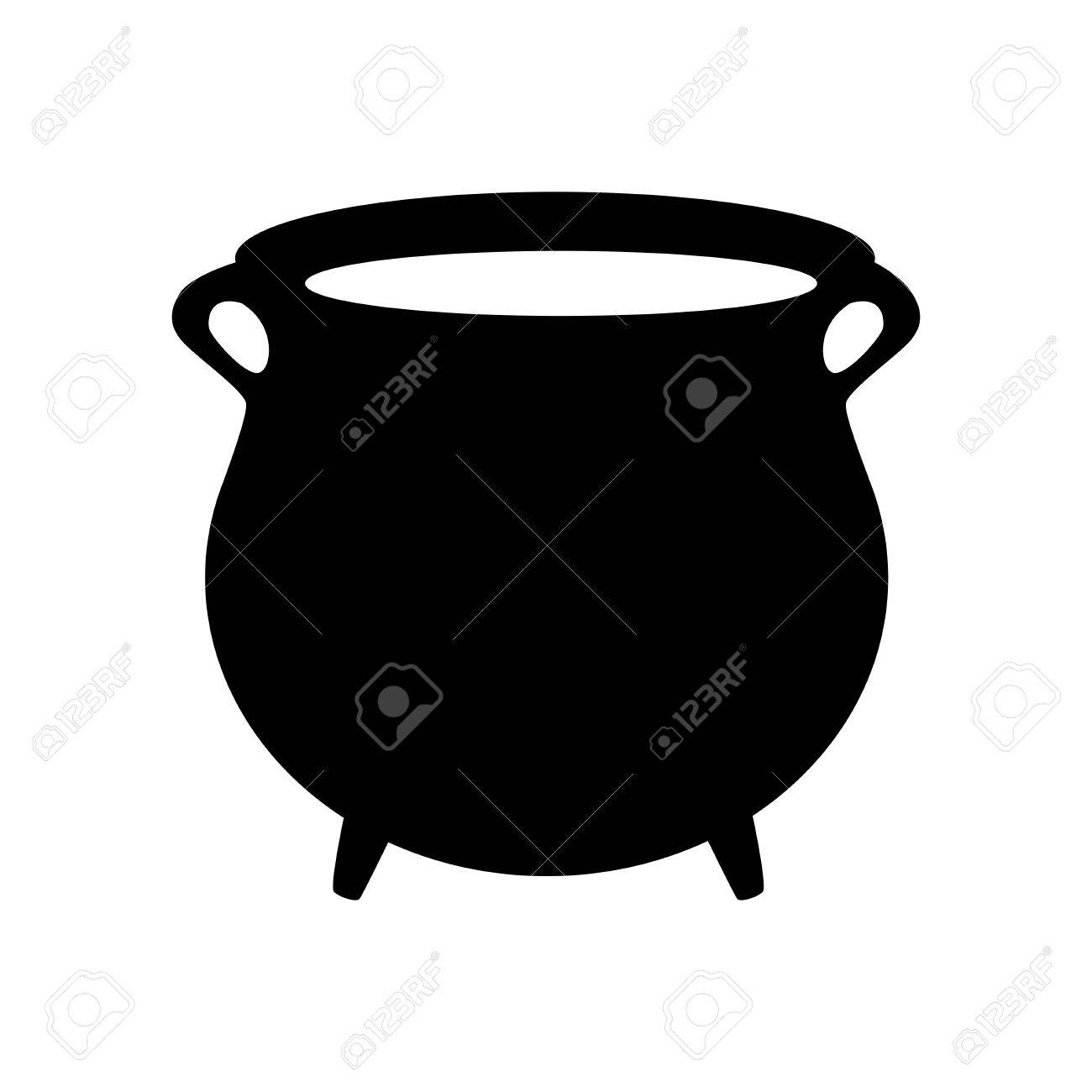 1300x1300 Empty Witch Cauldron, Pot Silhouette. Vector Illustration Isolated