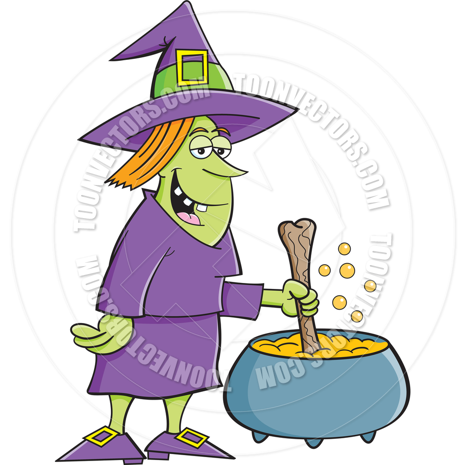 940x940 Cartoon Witch With Cauldron By Kenbenner Toon Vectors Eps